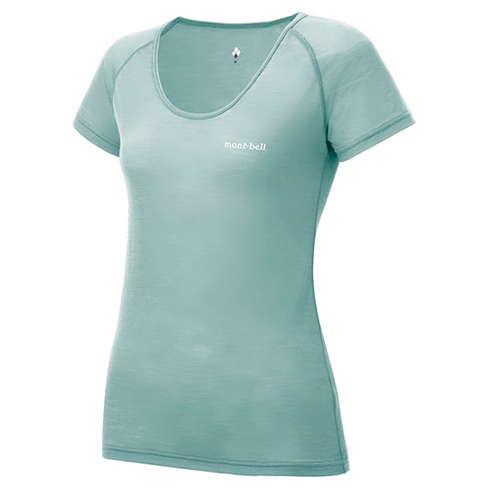 スーパーメリノウール L.W. UネックTシャツ Women's ライトブルー