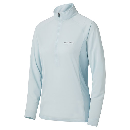 US クールロングスリーブ ジップシャツ Women's ライトブルー
